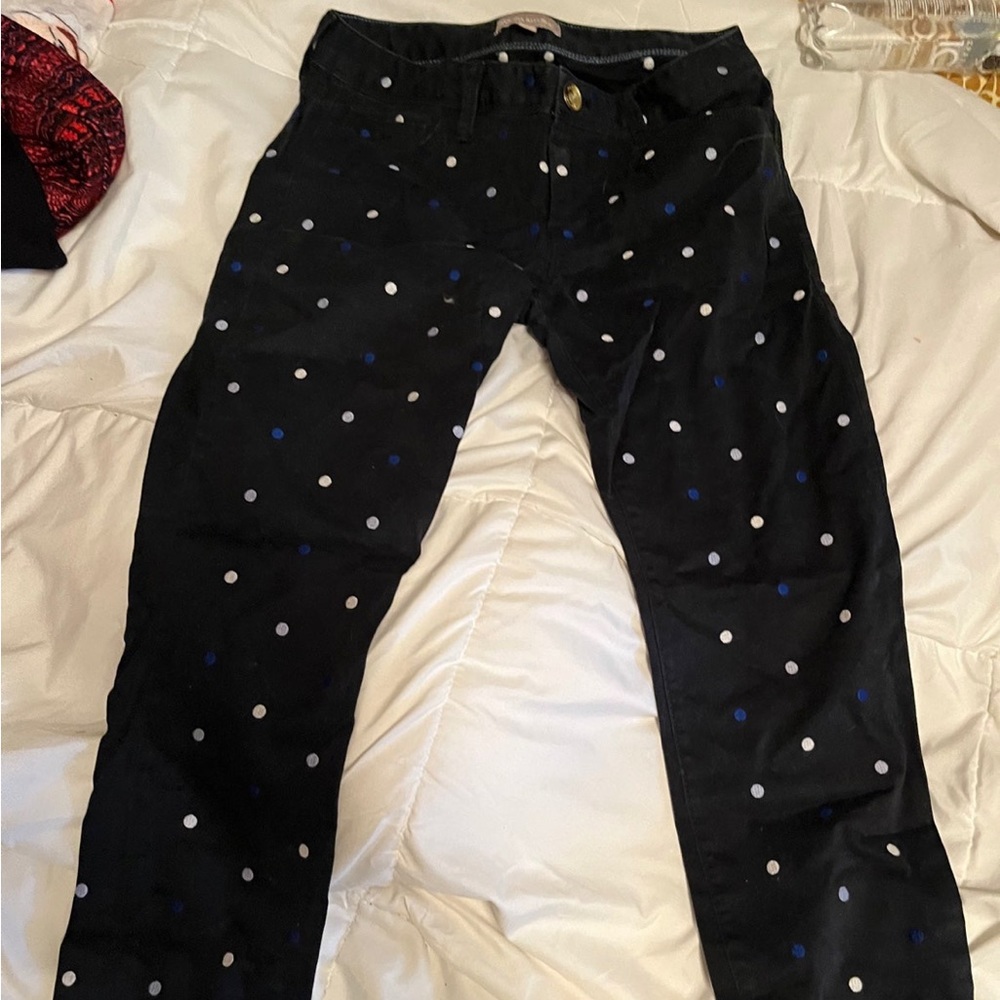 BANANA REPUBLIC POLKA DOT NAVY SKINNY
